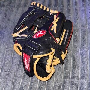 Rawlings Black and Tan Boys Baseball Glove 11 1/2 inch shell leather